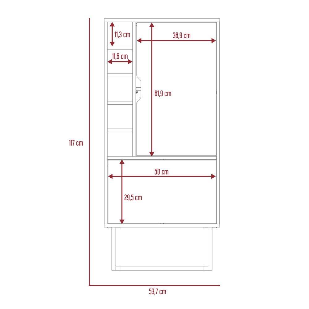 Bar Pergamo Blanco y Gales 53 cm con Dos Puertas - Bares | Bylmo