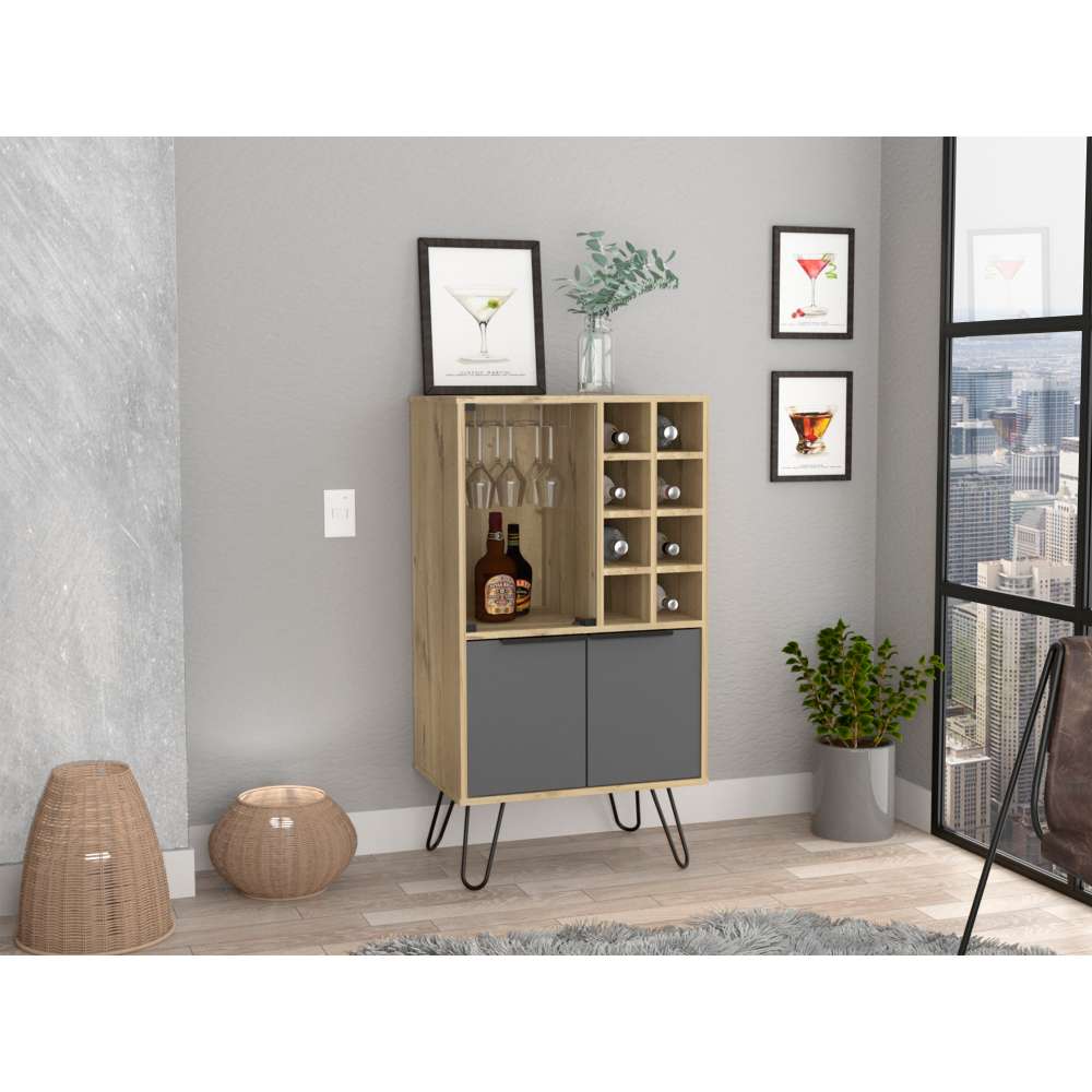 Bar Vegas Duna y Plomo 59 cm con Puerta de Vidrio - Bares | Bylmo