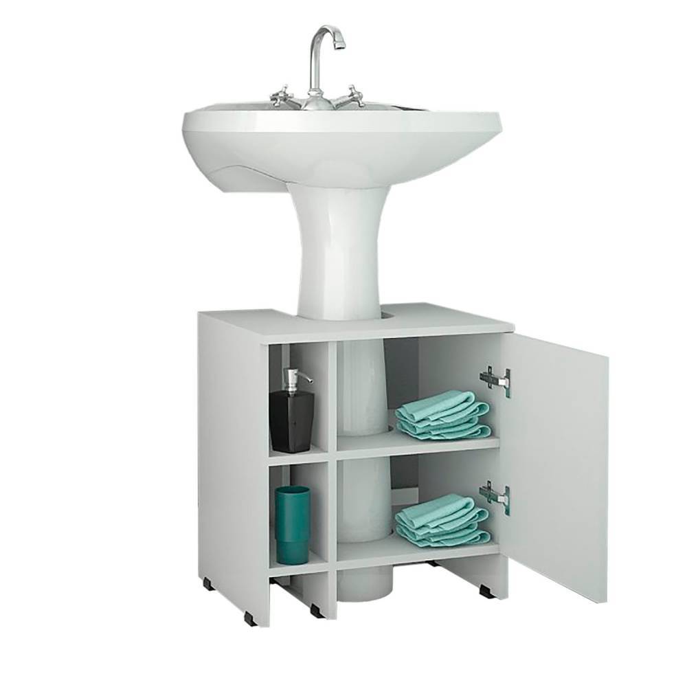 Mueble para Lavamanos Basic Blanco 47x50.5cm Individual sin Lavamanos con Una Puerta - Gabinetes | Bylmo
