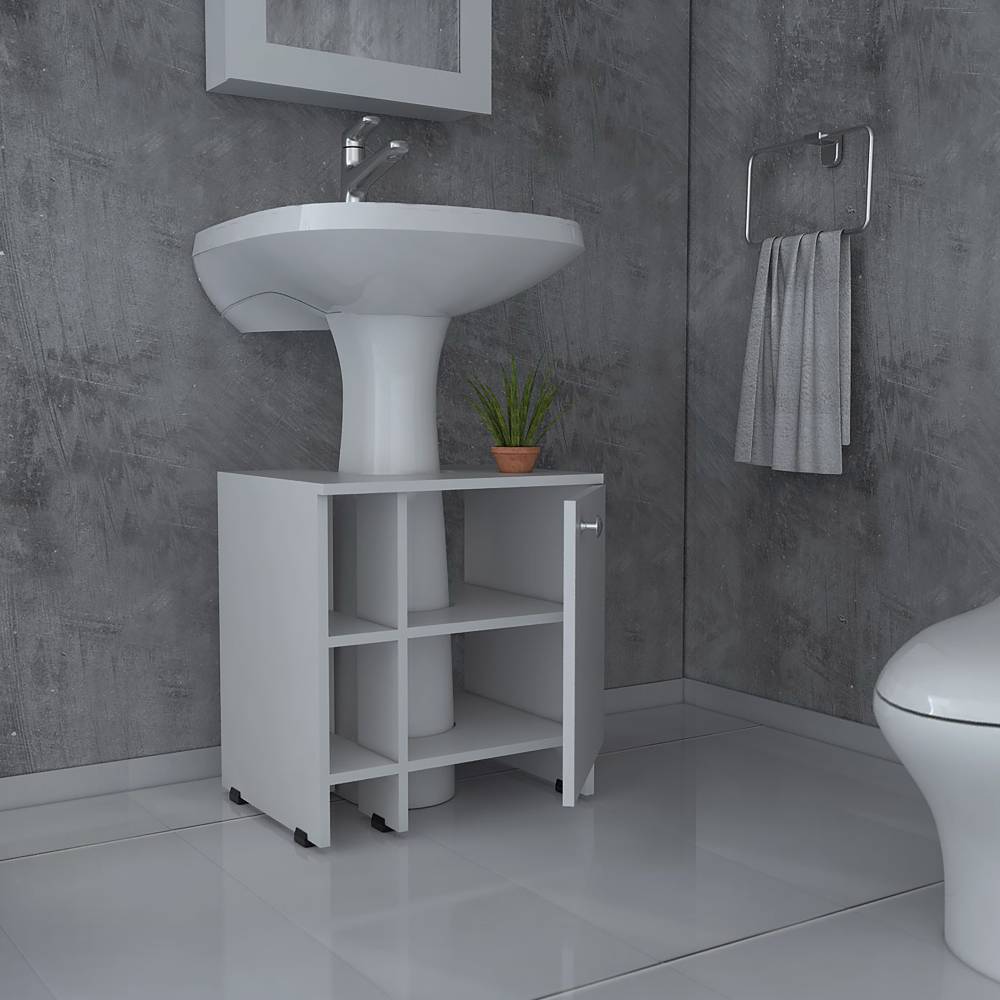 Mueble para Lavamanos Basic Blanco 47x50.5cm Individual sin Lavamanos con Una Puerta - Gabinetes | Bylmo