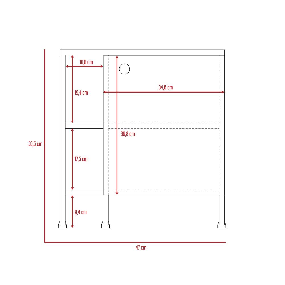 Mueble para Lavamanos Basic Blanco 47x50.5cm Individual sin Lavamanos con Una Puerta - Gabinetes | Bylmo