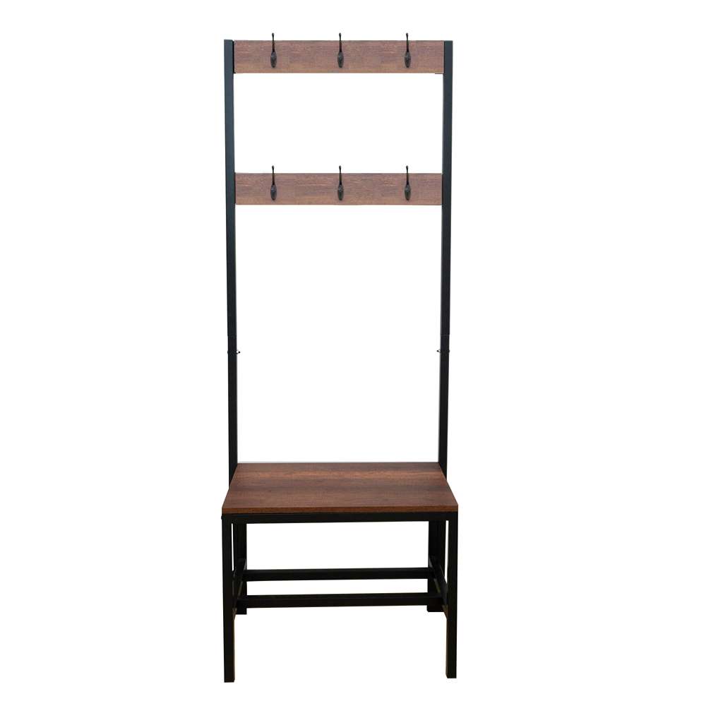 Mueble Recibidor Home Cafe y Negro 65 cm con Zapatero y Percheros - Bifes | Bylmo