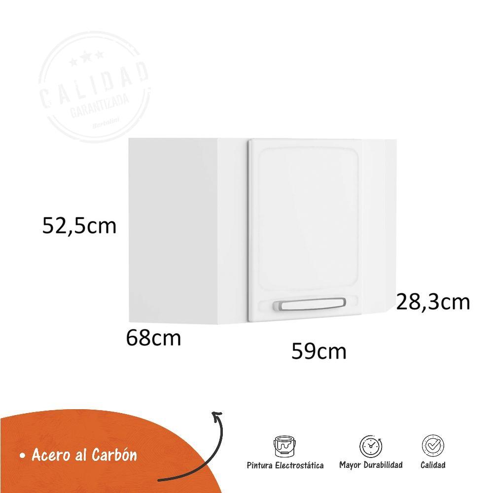 Mueble Auxiliar Blanco 68x52cm con Un Entrepaño y Dos Compartimientos - Muebles Organizadores | Bylmo