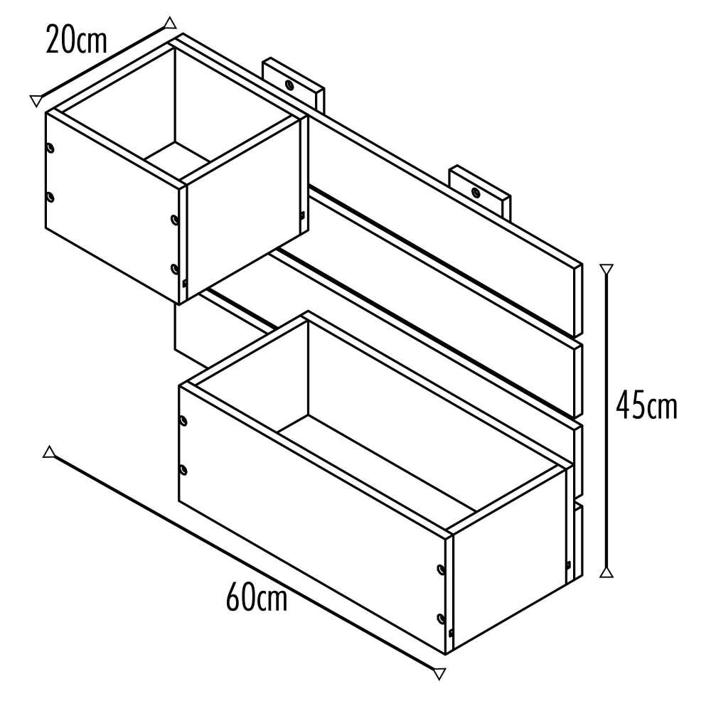 Mini Huerta Herbaria Madera Natural 60x45cm de Pared - Repisas y Percheros | Bylmo