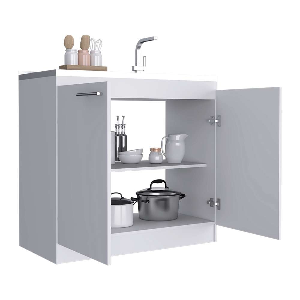 Mueble Manchester Blanco 97 cm con Dos Puertas - Gabinetes | Bylmo