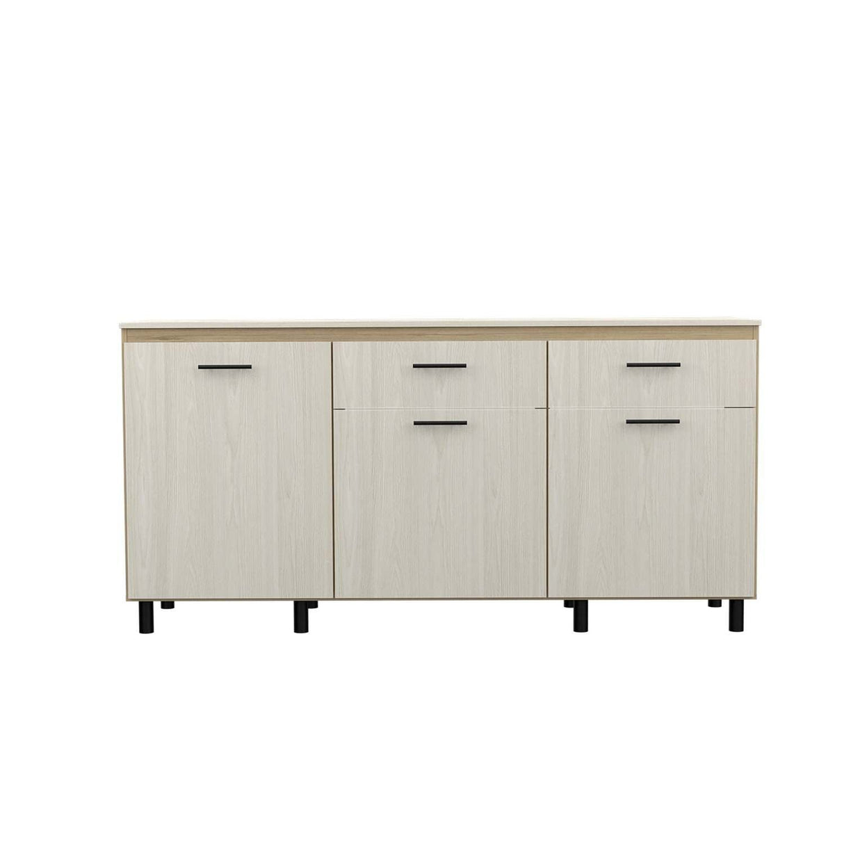 Mueble Inferior Gante Moderno Rovere y Niebla 181 cm Con Mesón en Melamina - Muebles Inferiores | Bylmo