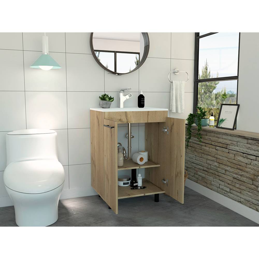 Mueble para Lavamanos Khari Duna 60.5x86.8cm Individual con Lavamanos con Dos Puertas - Gabinetes | Bylmo