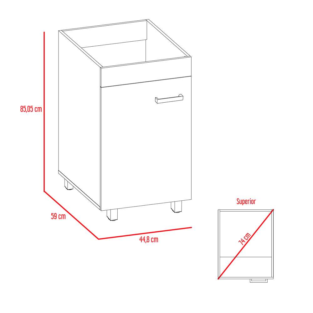 Mueble Valento Blanco 44 cm con Una Puerta - Gabinetes | Bylmo