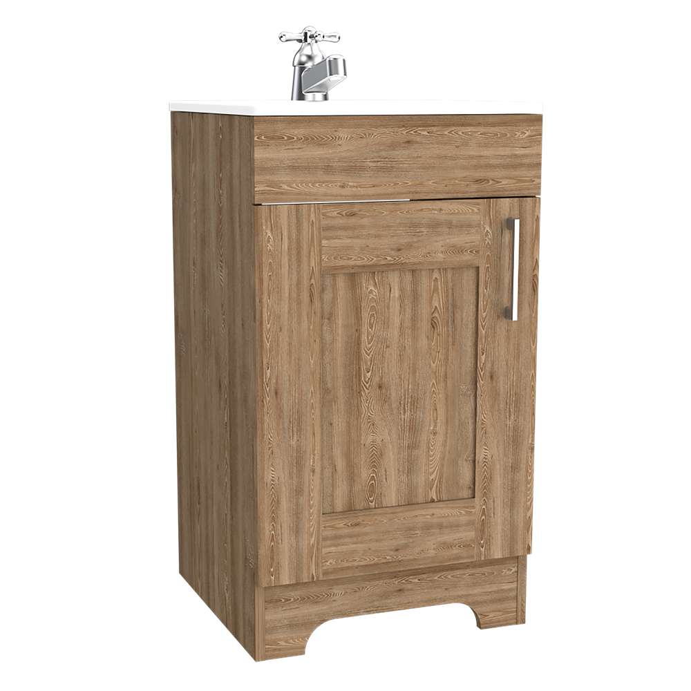 Mueble para Lavamanos Barcelona Miel 45.1x82.7cm Individual con Lavamanos con Una Puerta - Gabinetes | Bylmo