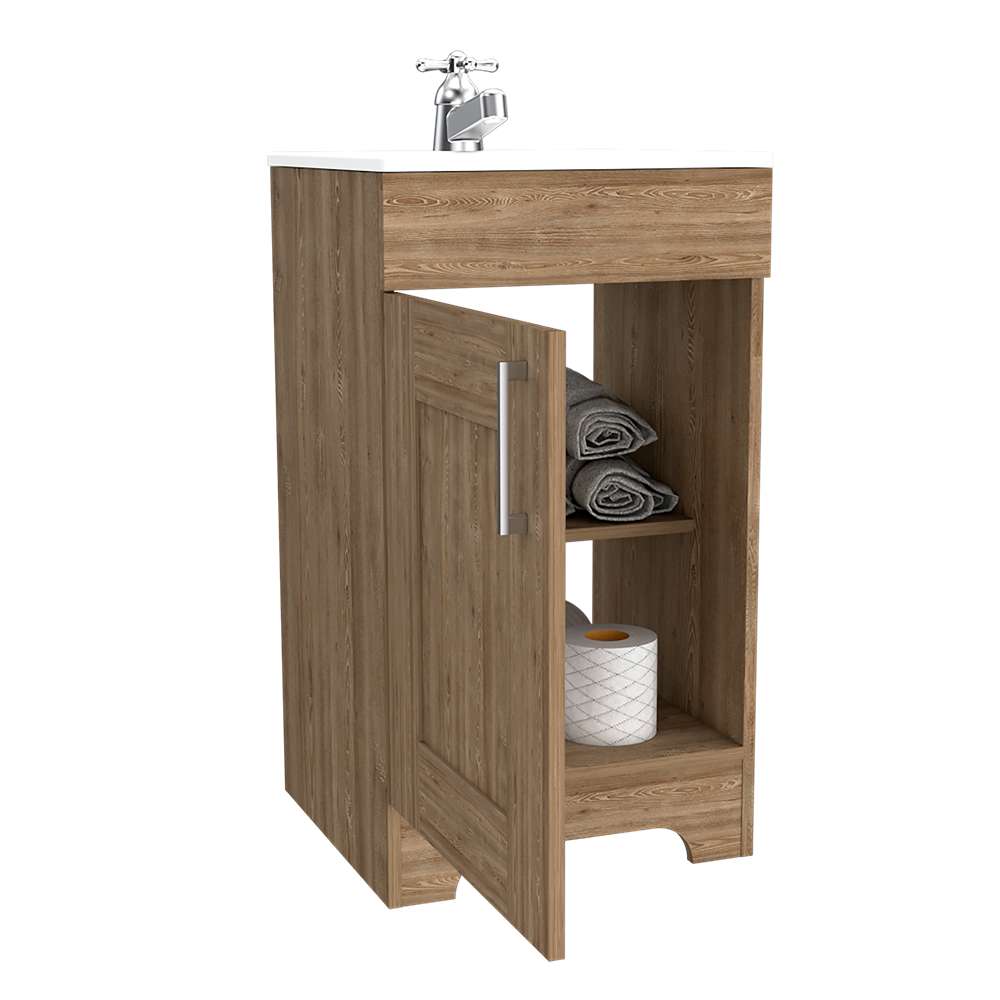 Mueble para Lavamanos Barcelona Miel 45.1x82.7cm Individual con Lavamanos con Una Puerta - Gabinetes | Bylmo