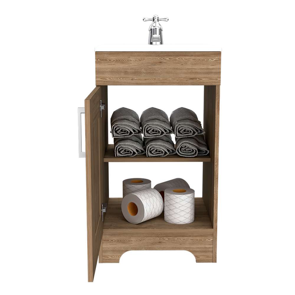 Mueble para Lavamanos Barcelona Miel 45.1x82.7cm Individual con Lavamanos con Una Puerta - Gabinetes | Bylmo