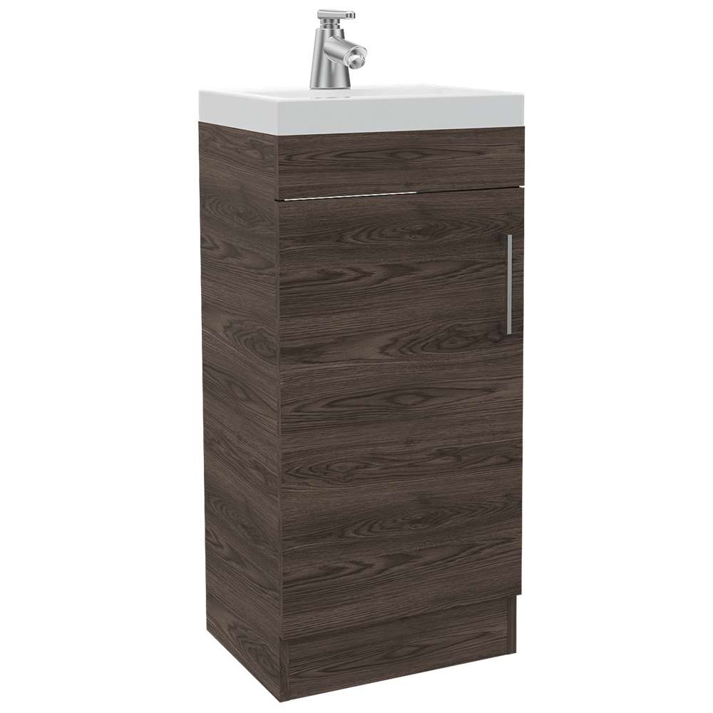 Mueble para Lavamanos Madrid Coñac 40x88cm Individual con Lavamanos con Una Puerta - Gabinetes | Bylmo