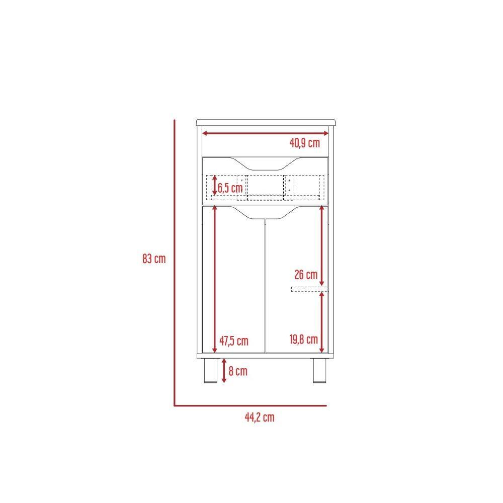 Mueble Recife Amareto 44 cm con Dos Puertas y Un Cajón - Gabinetes | Bylmo