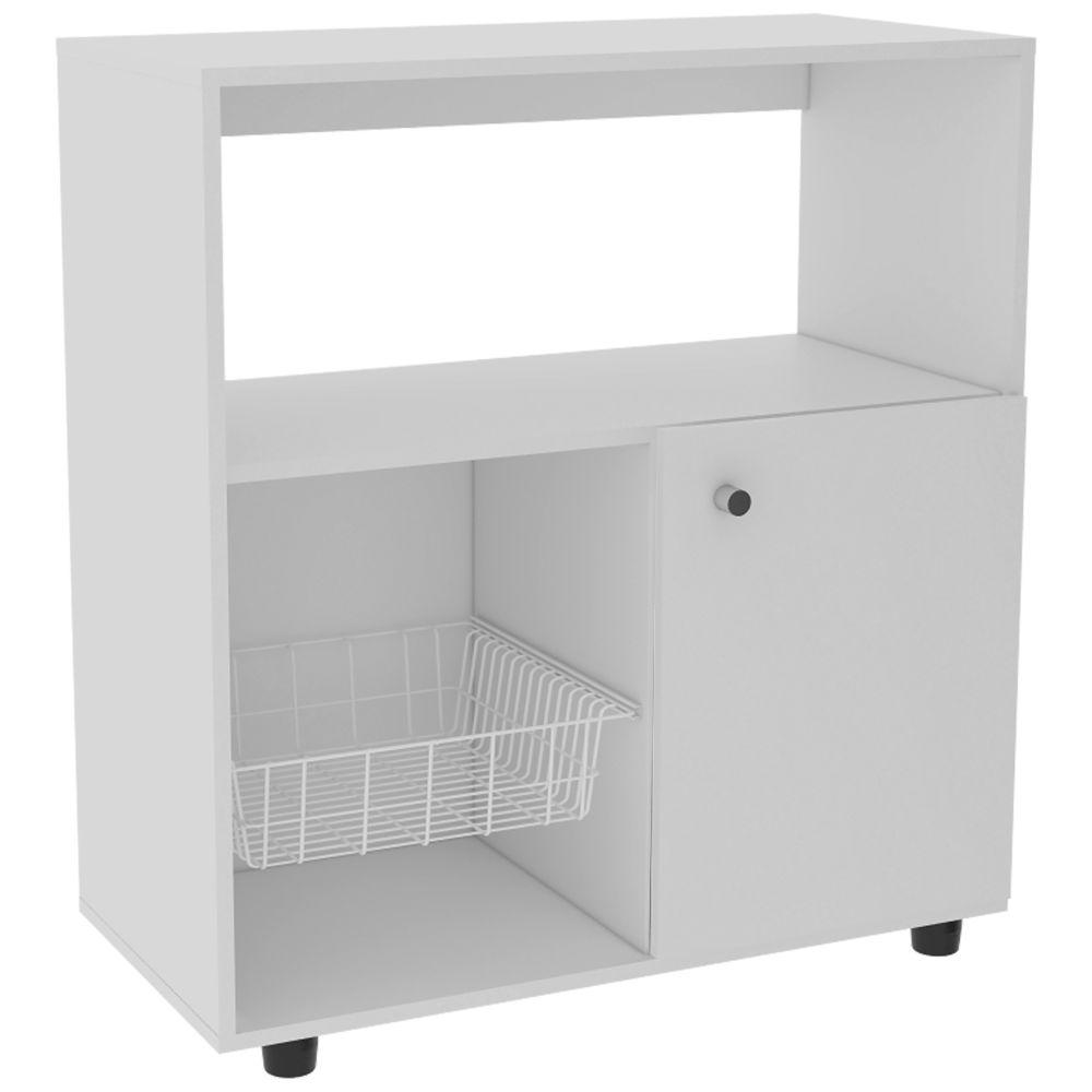 Mueble Auxiliar Austria Blanco 86 cm con Una Puerta y Una Canasta deslizable - Muebles Organizadores | Bylmo