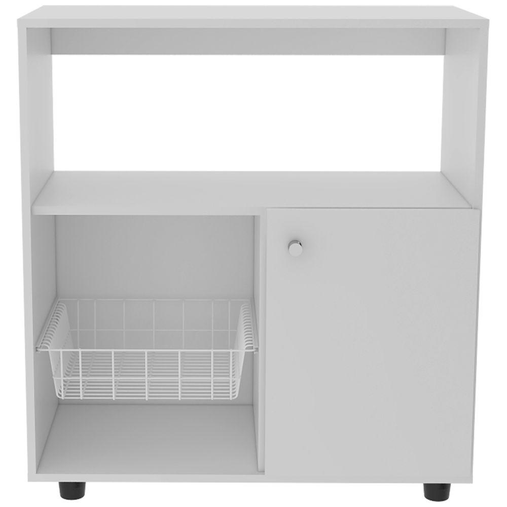 Mueble Auxiliar Austria Blanco 86 cm con Una Puerta y Una Canasta deslizable - Muebles Organizadores | Bylmo