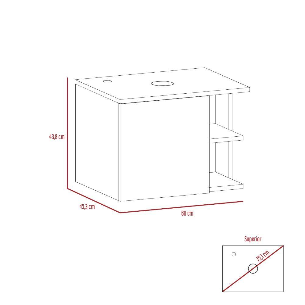 Mueble Vassel Blanco y Duna 60 cm con Una Puerta y Entrepaños - Gabinetes | Bylmo