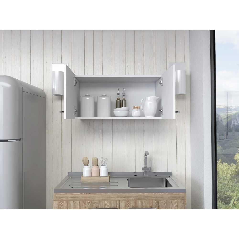 Mueble Superior de Cocina Blanco 76x37cm sin Entrepaños y con Dos Puertas - Cocinas | Bylmo