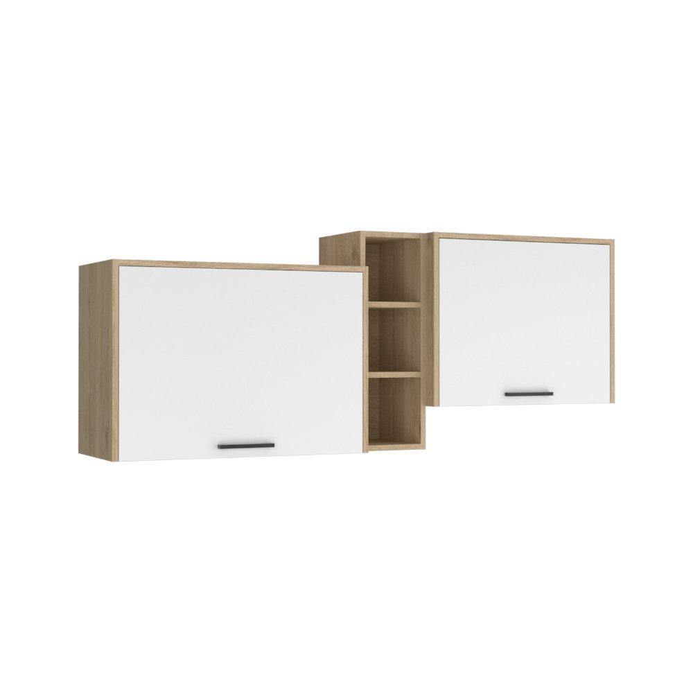 Mueble Superior con Dos Puertas Belmira Rovere y Blanco 150 cm - Cocinas | Bylmo