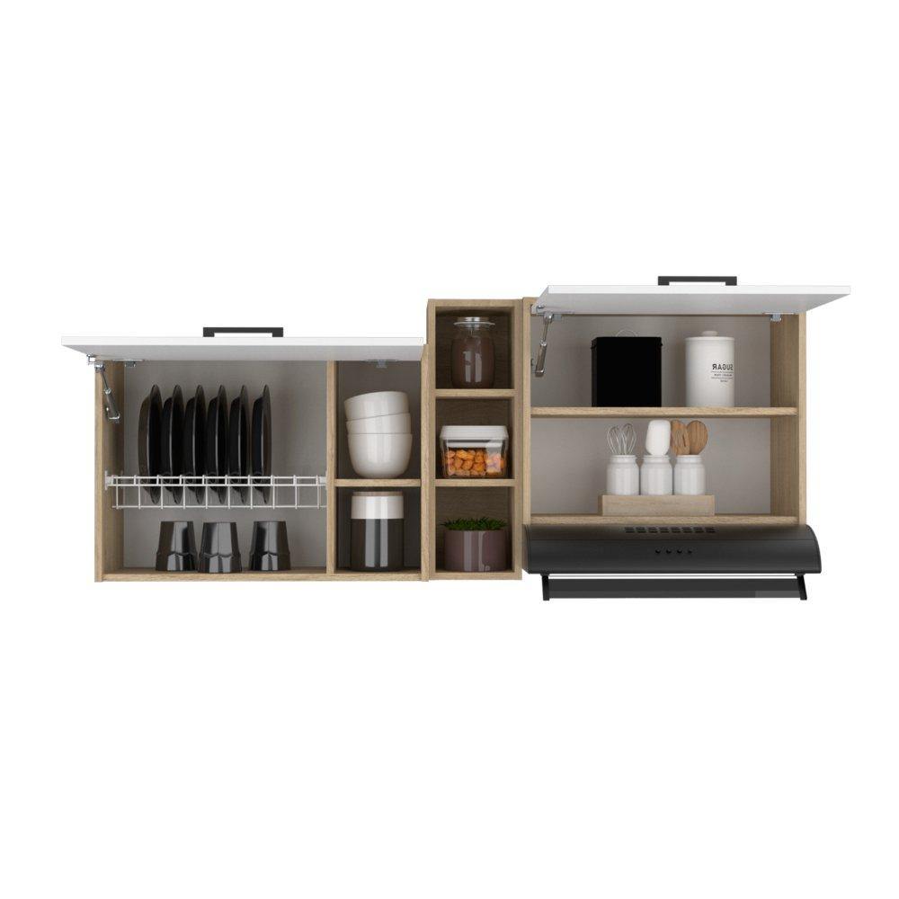 Mueble Superior con Dos Puertas Belmira Rovere y Blanco 150 cm - Cocinas | Bylmo