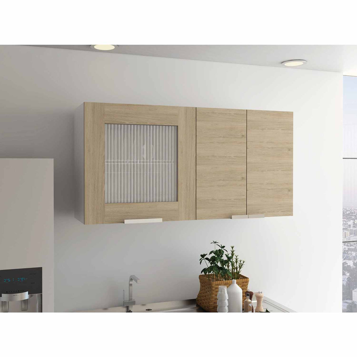 Mueble Superior de Cocina Fendi Blanco 120x60cm con Un Entrepaño y con Tres Puertas - Muebles Superiores | Bylmo