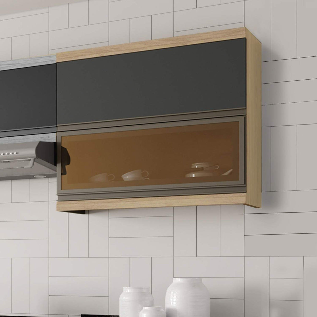 Mueble Superior Maqui con Dos Puertas Abatibles Madera 80 cm Sin Campana - Muebles Superiores | Bylmo