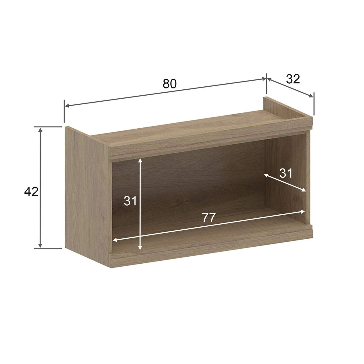 Mueble Superior Maqui con Una Puerta Abatible Blanca Madera 80 cm Sin Campana - Muebles Superiores | Bylmo