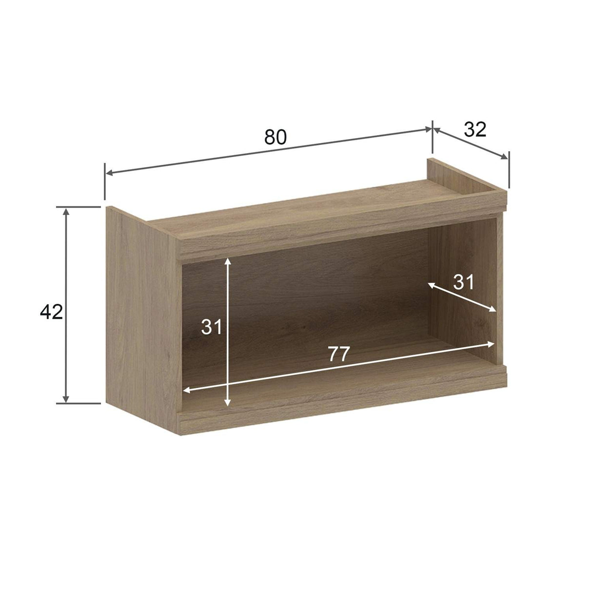 Mueble Superior Maqui con Una Puerta Abatible Gris Madera 80 cm Sin Campana - Muebles Superiores | Bylmo