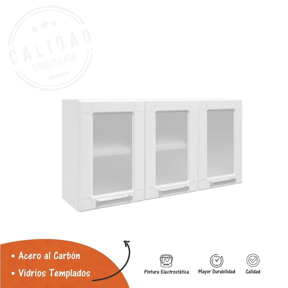 Mueble Superior de Cocina Blanco 105x52cm con Dos Entrepaños y con Puerta Traslúcida - Muebles Organizadores | Bylmo