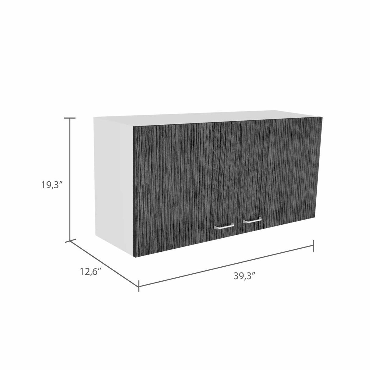 Mueble Superior de Cocina Napoles Roble gris y Blanco 100x49cm sin Entrepaños y con Dos Puertas - Muebles Superiores | Bylmo