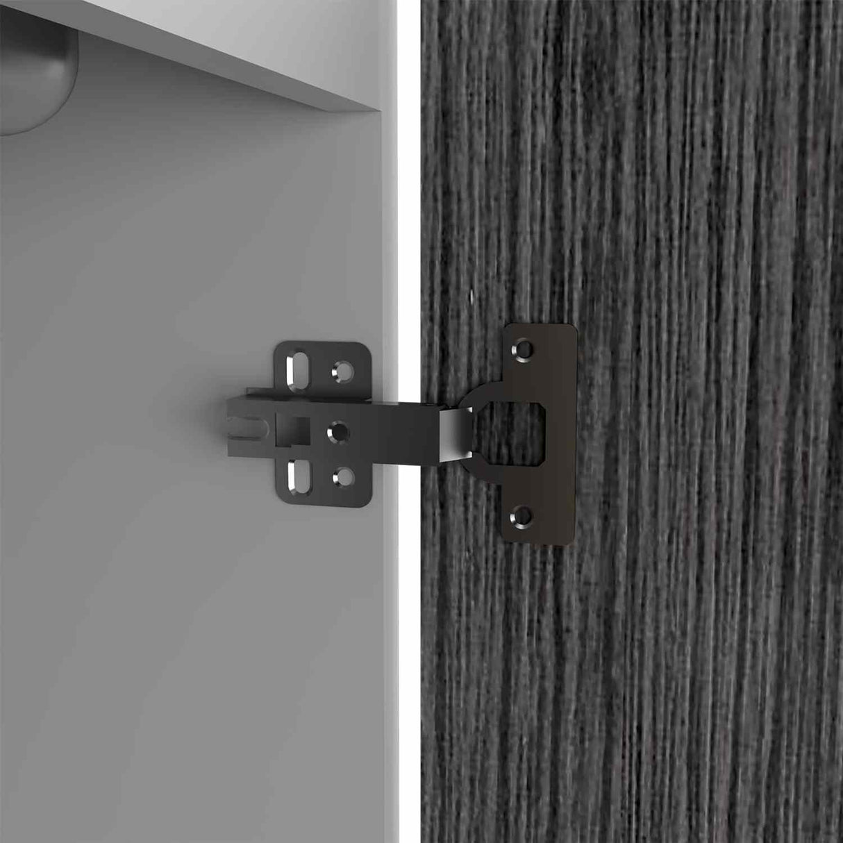 Mueble Superior de Cocina Napoles Roble gris y Blanco 100x49cm sin Entrepaños y con Dos Puertas - Muebles Superiores | Bylmo