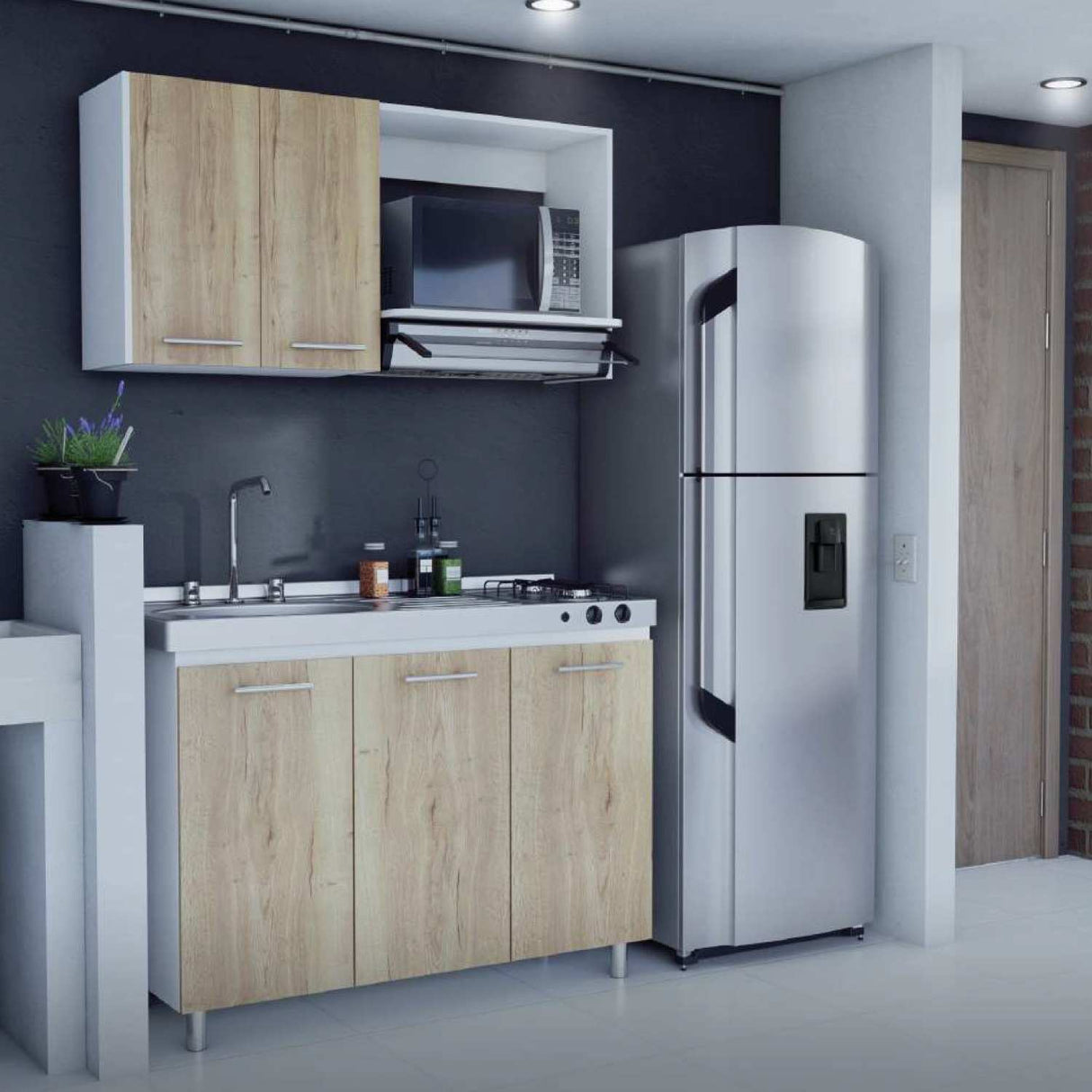 Mueble Superior Sareni Para Lado Izquierdo Duna 150 cm con Locero sin Campana - Muebles Superiores | Bylmo