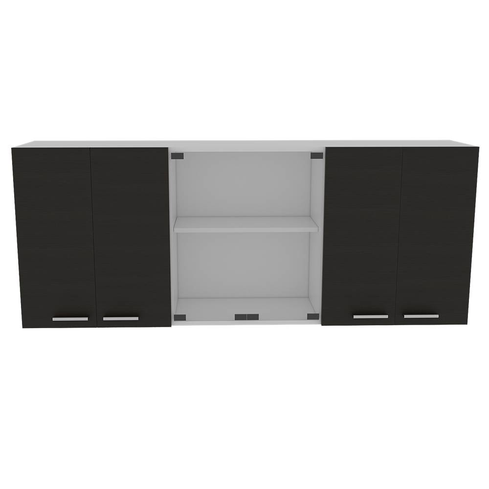 Mueble Superior con Seis Puertas Wengue y Blanco 150 cm - Cocinas | Bylmo