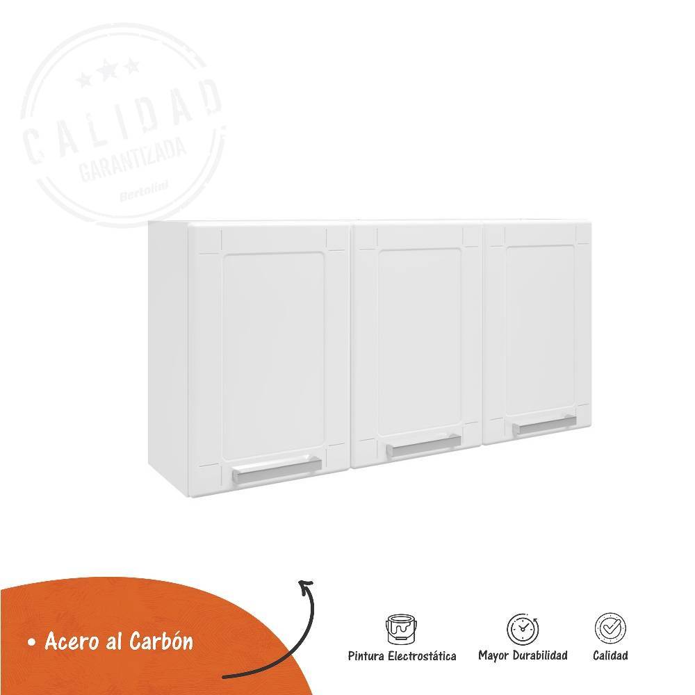 Mueble Superior de Cocina Blanco 105x52cm con Dos Entrepaños y con Tres Puertas - Cocinas | Bylmo