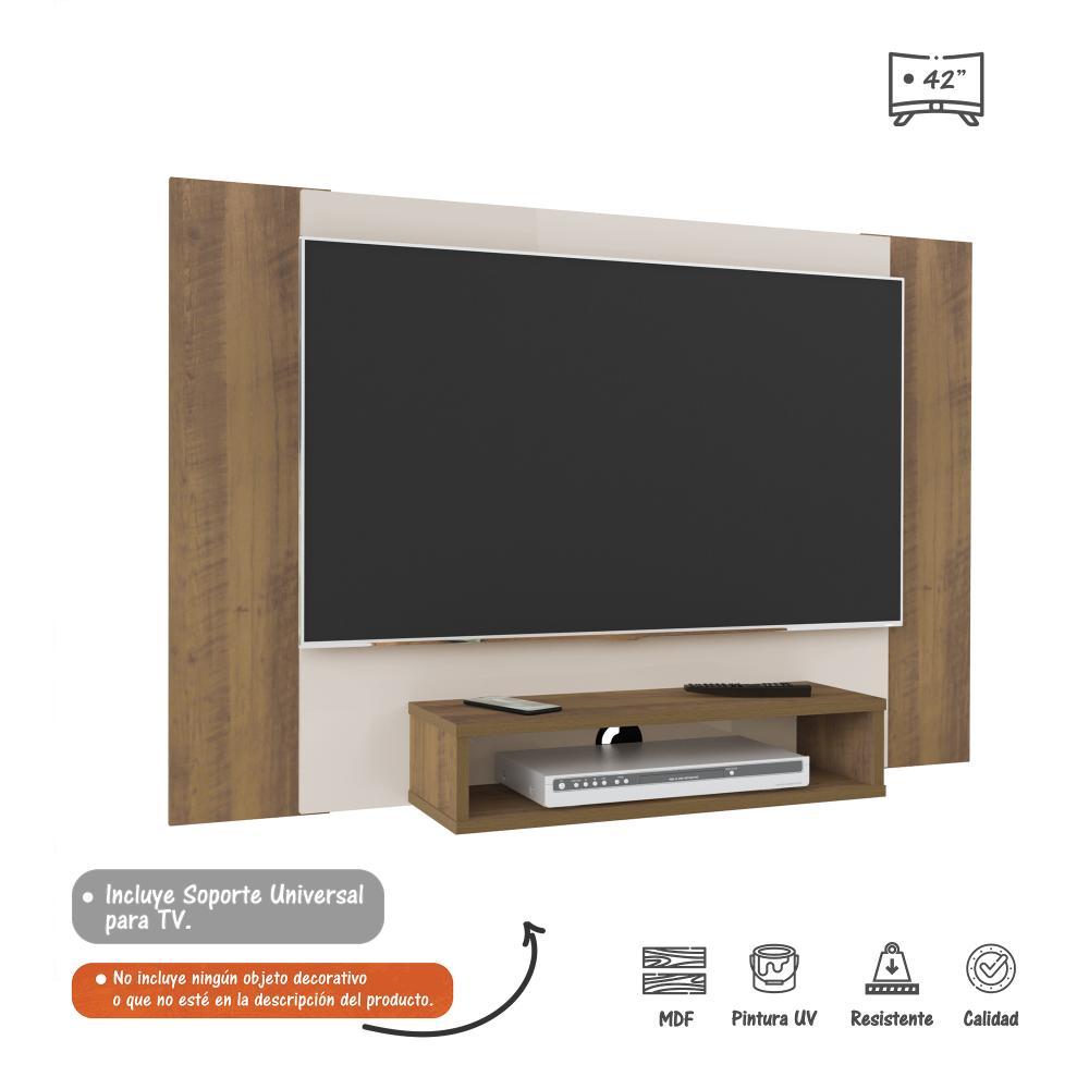 Panel Pino y Blanco 120 cm - Muebles para TV | Bylmo