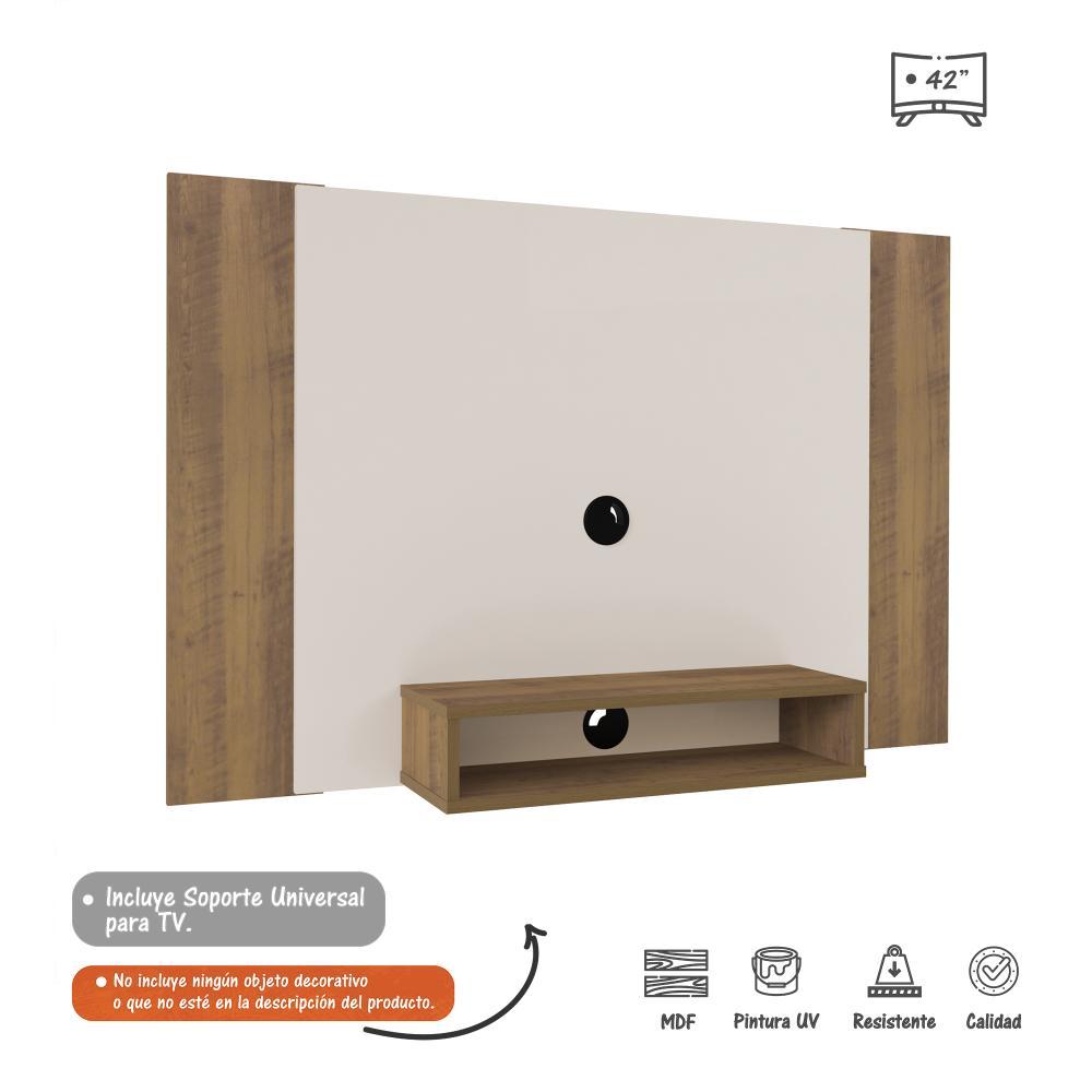 Panel Pino y Blanco 120 cm - Muebles para TV | Bylmo