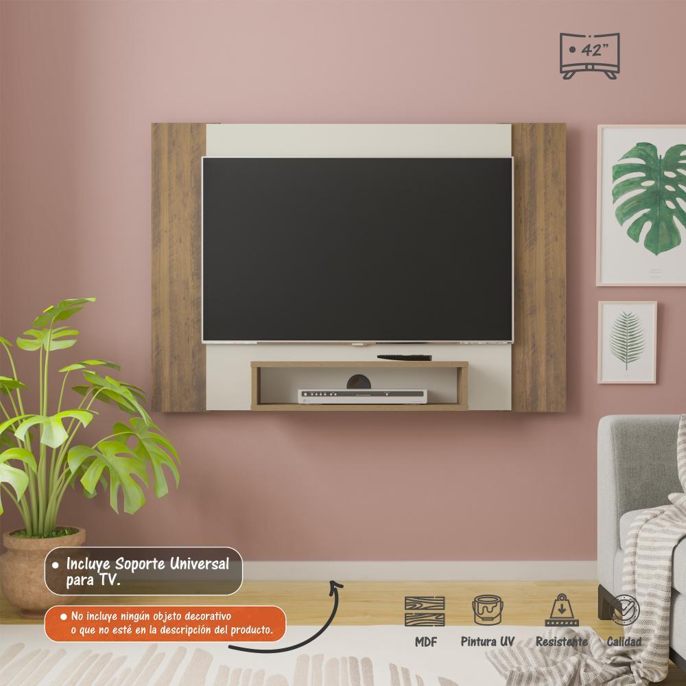 Panel Pino y Blanco 120 cm - Muebles para TV | Bylmo