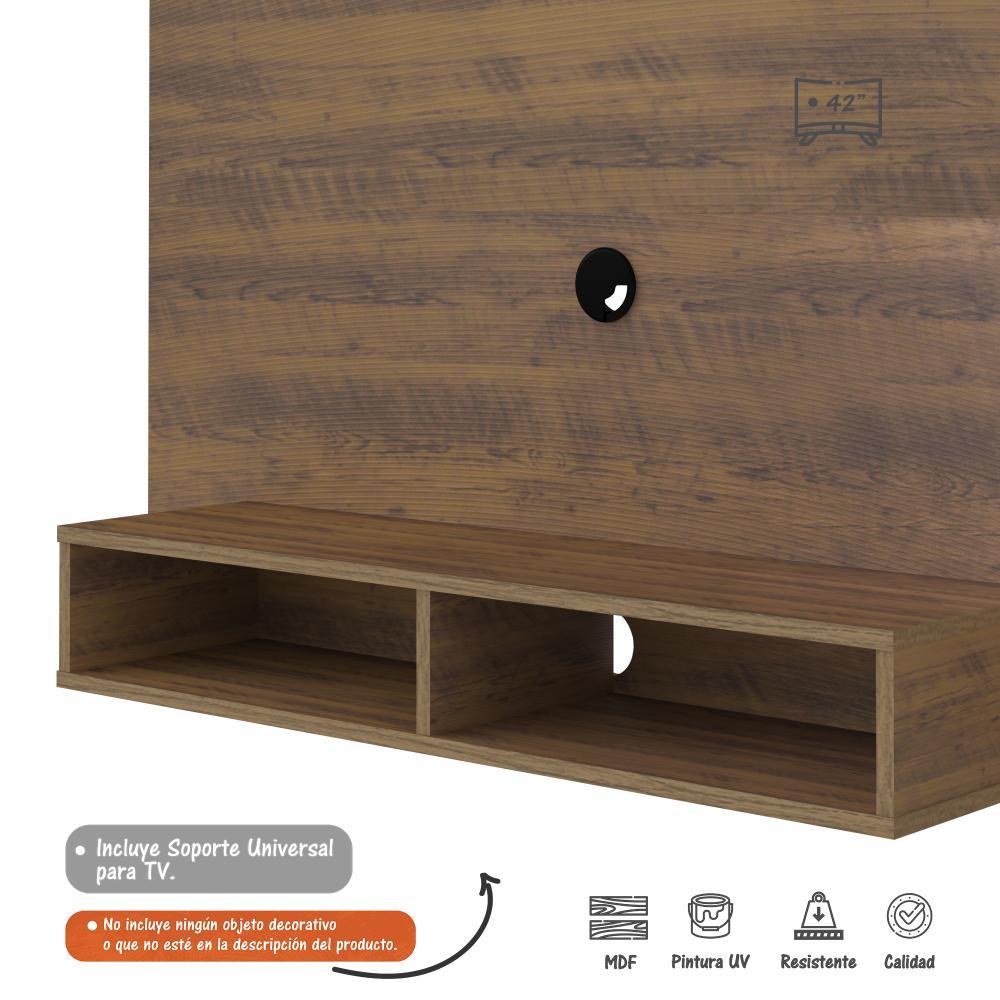 Panel de TV Pino 120x89cm Para TV Hasta 42 Pulgadas sin Cajones y con Ranuras para Cables - Muebles para TV | Bylmo