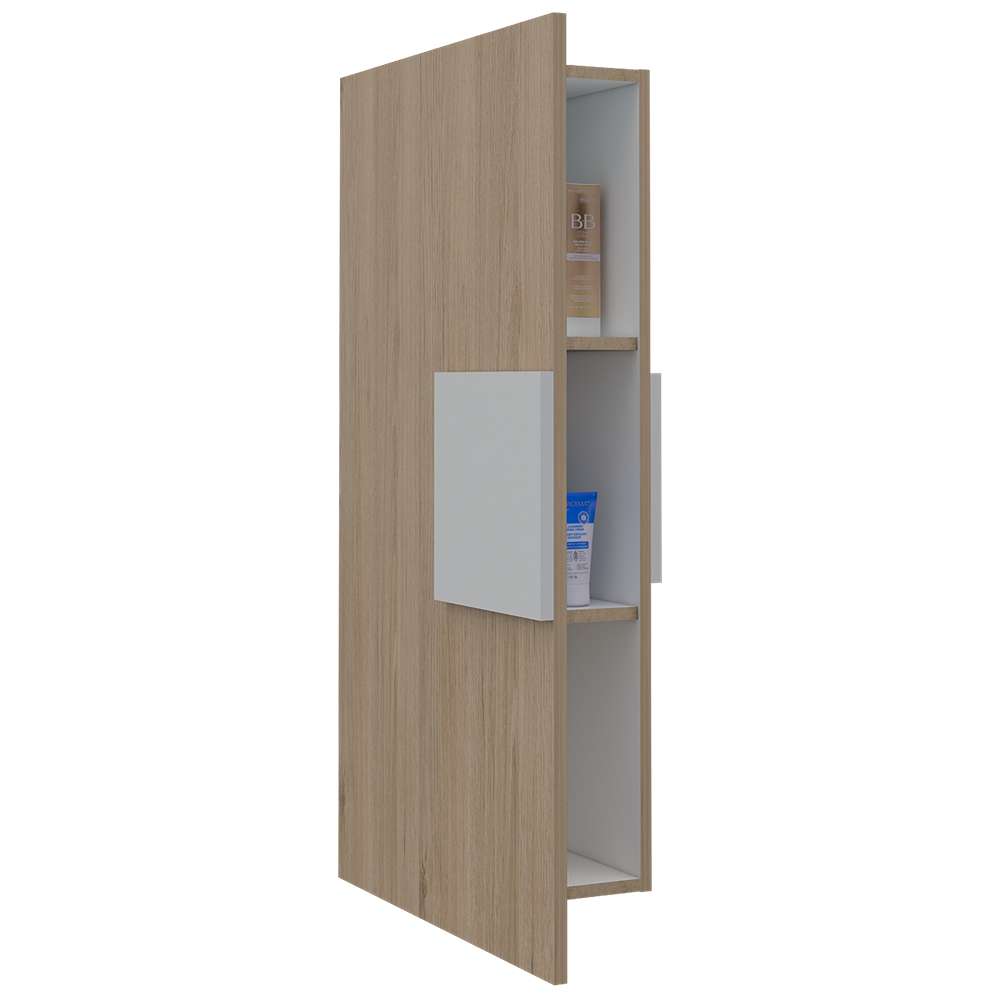 Gabinete de Baño Vanguard Rovere y Blanco 32x97.5cm Rectangular con Dos Entrepaños - Gabinetes | Bylmo