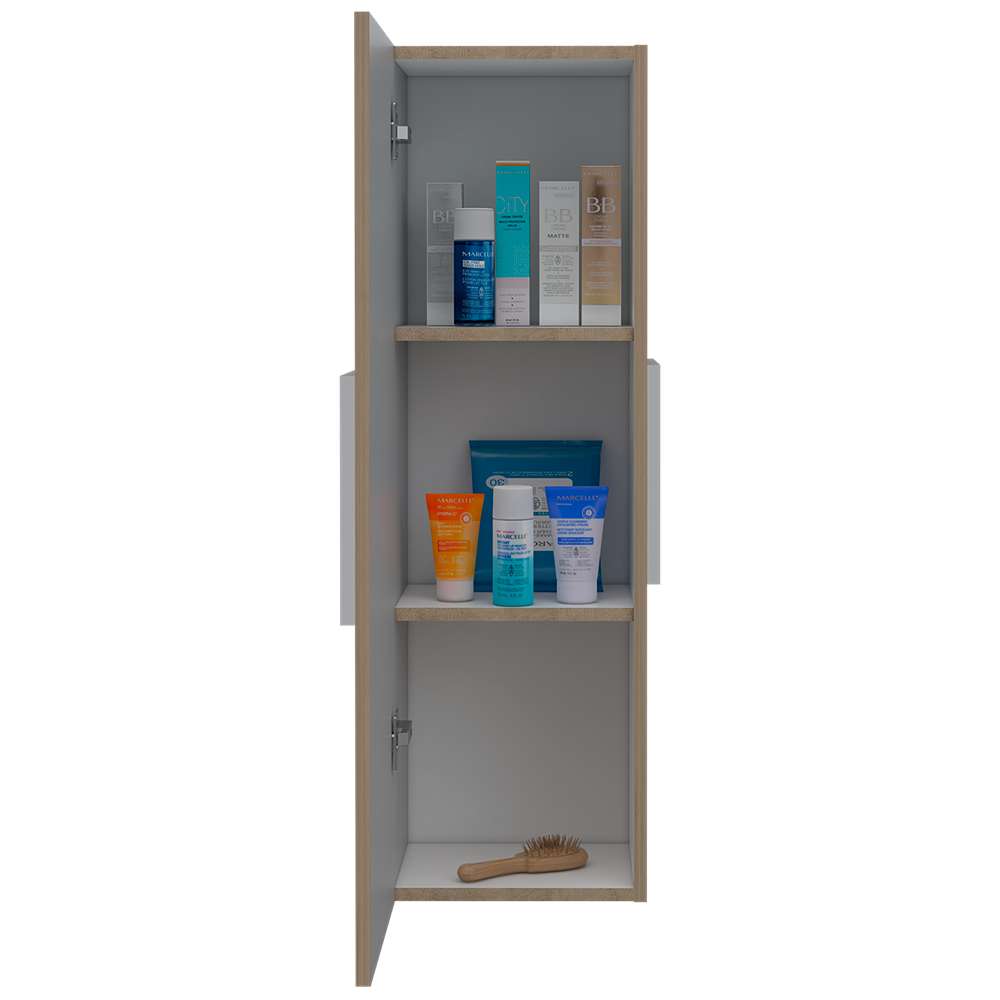 Gabinete de Baño Vanguard Rovere y Blanco 32x97.5cm Rectangular con Dos Entrepaños - Gabinetes | Bylmo