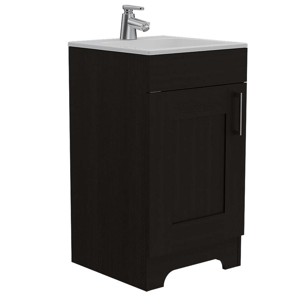 Mueble para Lavamanos Barcelona Wengue 45x45cm Individual con Lavamanos y con con Una Puerta - Muebles para Baño | Bylmo