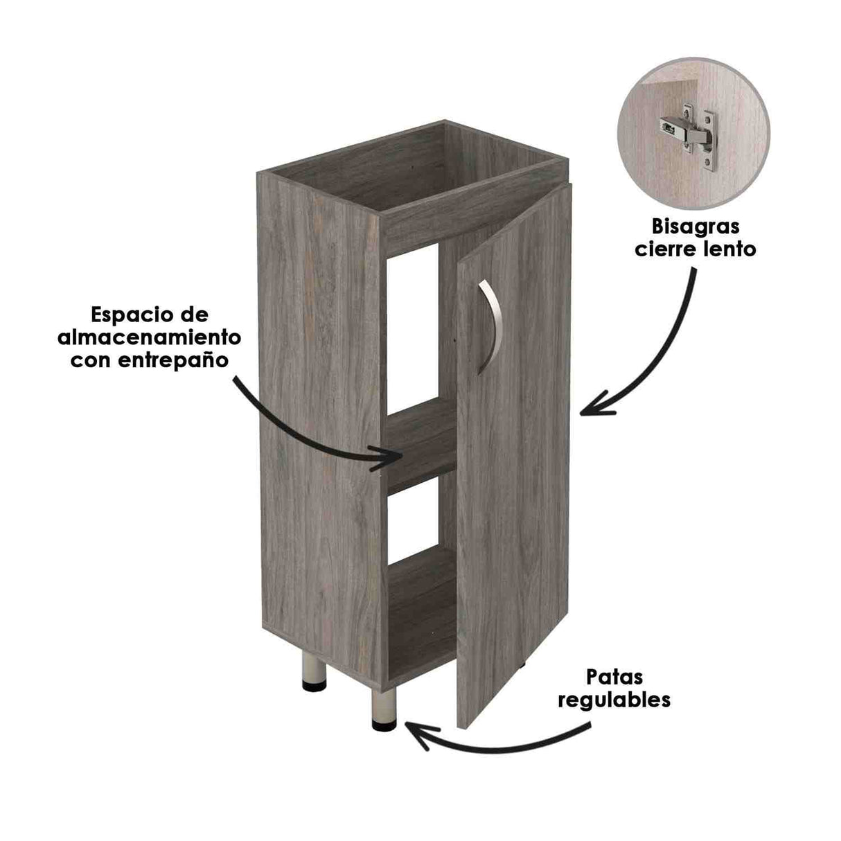 Mueble para Baño Eco Mitte y Tambo 40 cm de Piso con Lavamanos - Muebles para Baño | Bylmo