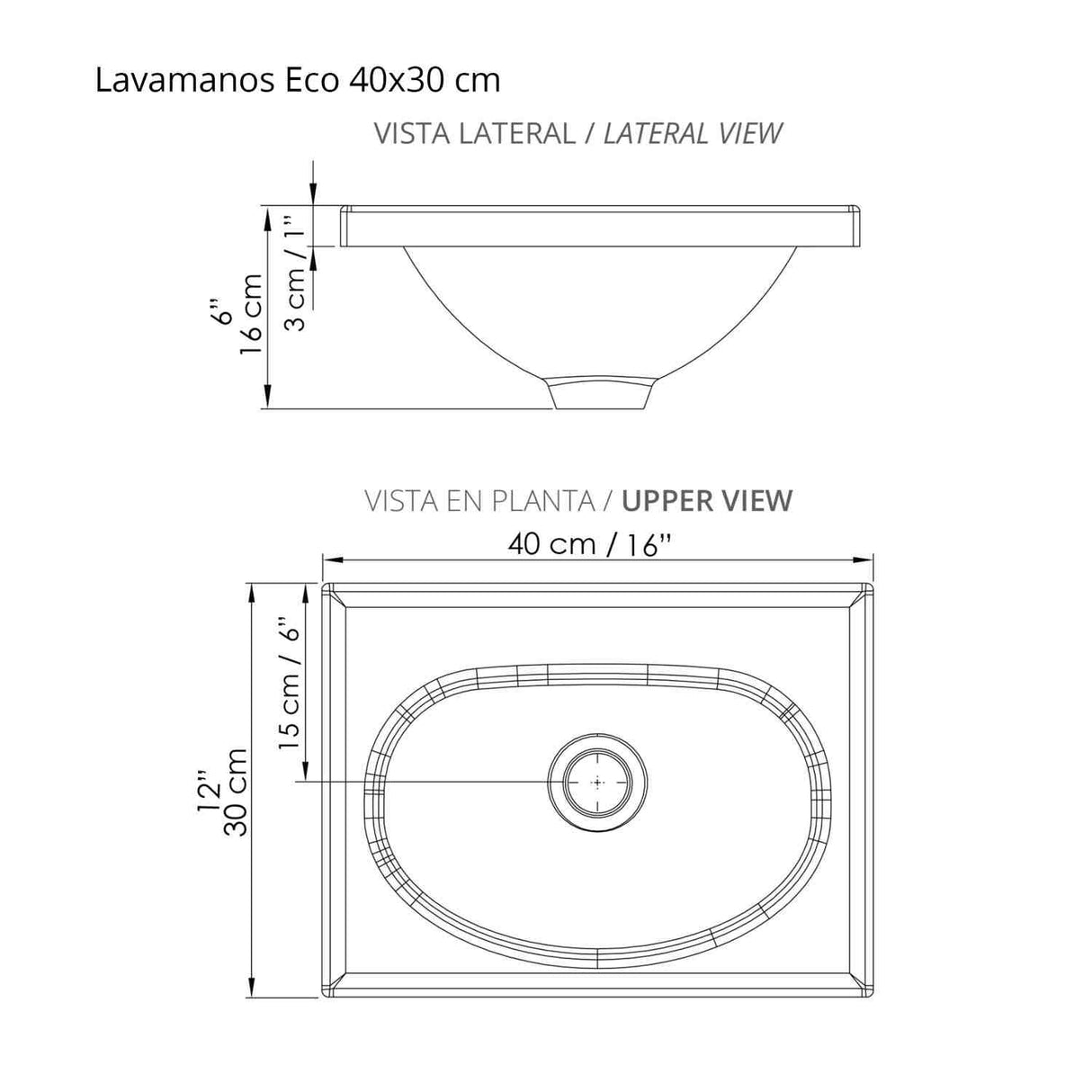 Mueble para Baño Eco Mitte y Tambo 40 cm de Piso con Lavamanos - Muebles para Baño | Bylmo