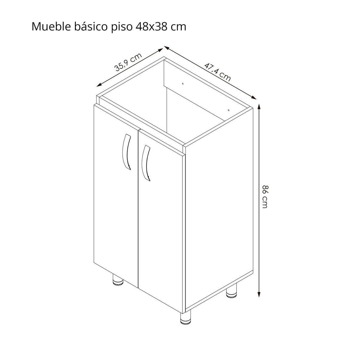 Mueble para Baño Eco Mitte y Tambo 48 cm de Piso con Lavamanos - Muebles para Baño | Bylmo