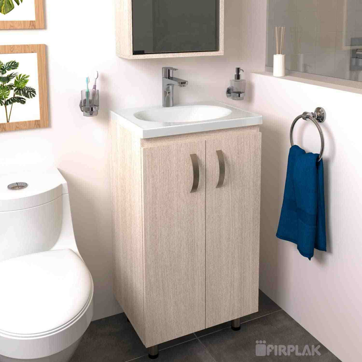 Mueble para Baño Eco Soder y Mali 48 cm de Piso con Lavamanos - Muebles para Baño | Bylmo