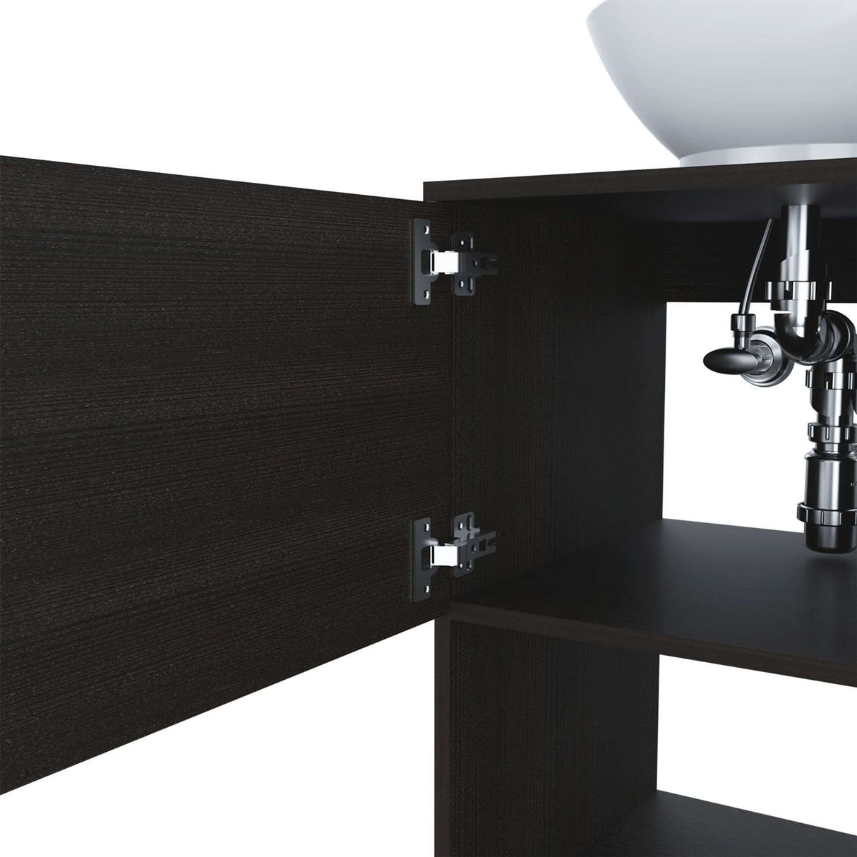 Mueble para Lavamanos Gouda Wengue 45x89cm Individual con Lavamanos con Una Puerta - Muebles para Baño | Bylmo