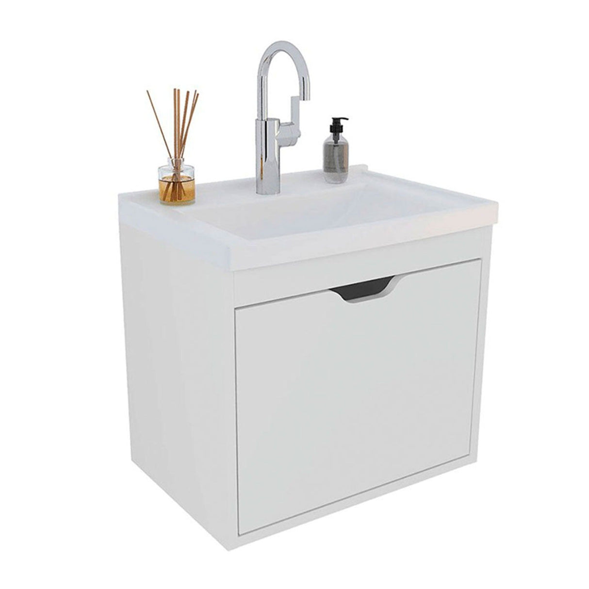 Mueble para Lavamanos Graz Blanco 45x38cm Individual con Lavamanos y con con Una Puerta - Muebles para Baño | Bylmo