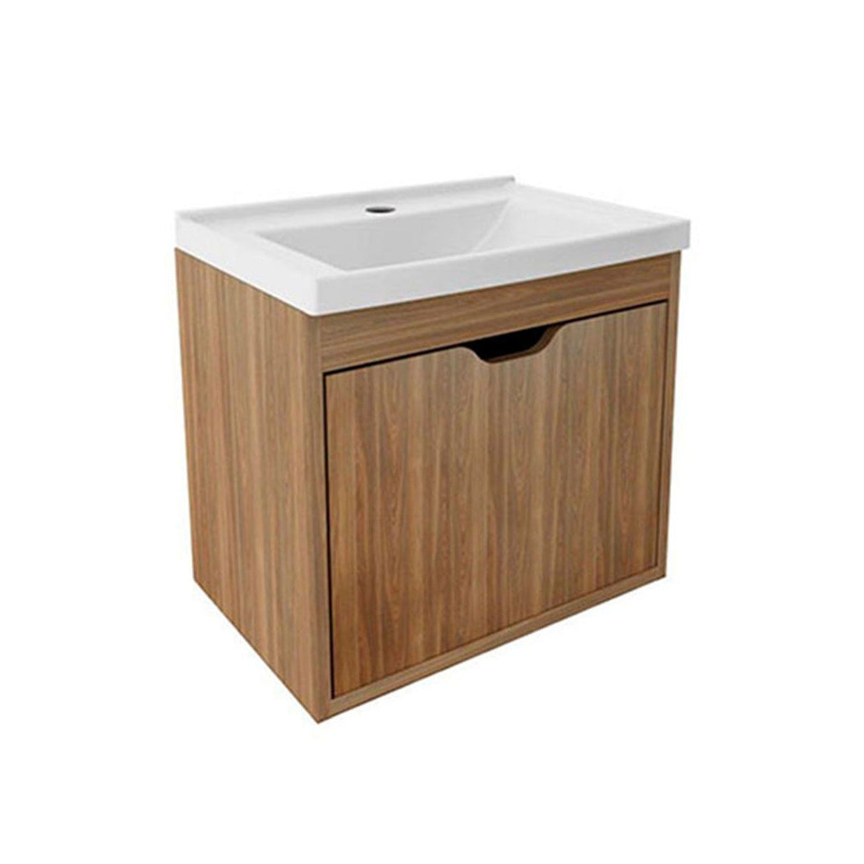 Mueble para Lavamanos Graz Teca 45x38cm Individual con Lavamanos y con con Una Puerta - Muebles para Baño | Bylmo