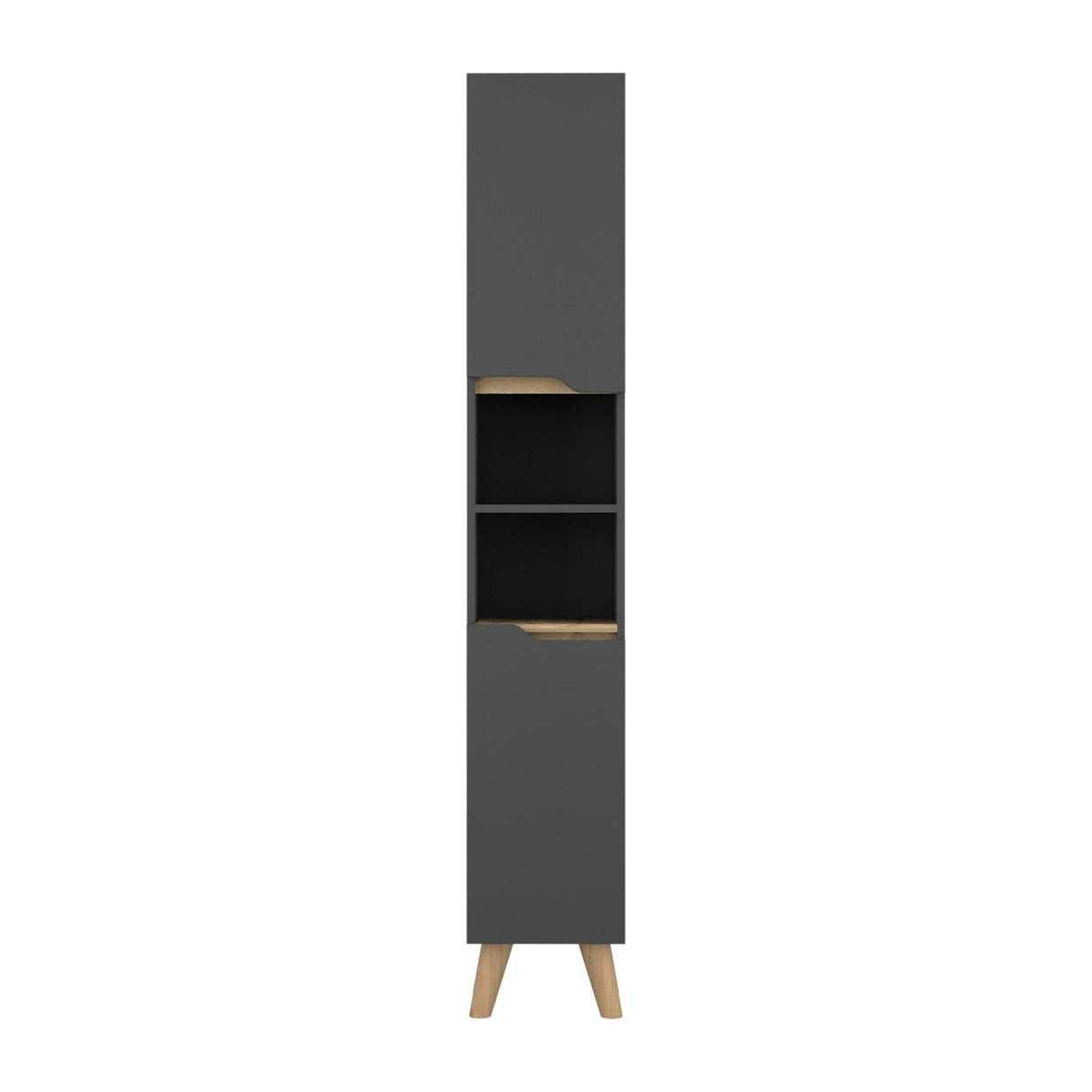 Mueble Columna para Baño Laurent Plomo 30x180cm sin Cajones y con Un Entrepaño - Muebles para Baño | Bylmo