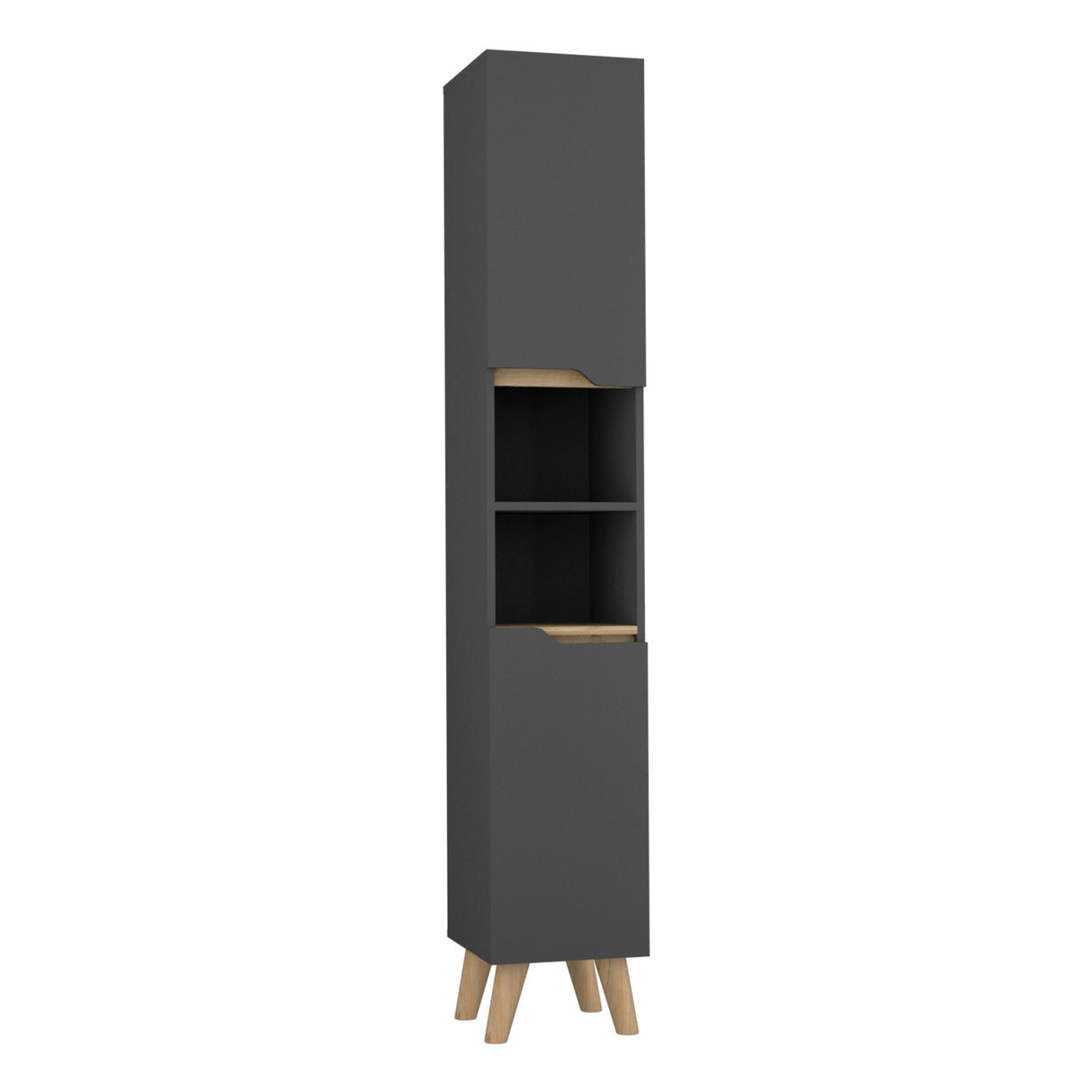 Mueble Columna para Baño Laurent Plomo 30x180cm sin Cajones y con Un Entrepaño - Muebles para Baño | Bylmo