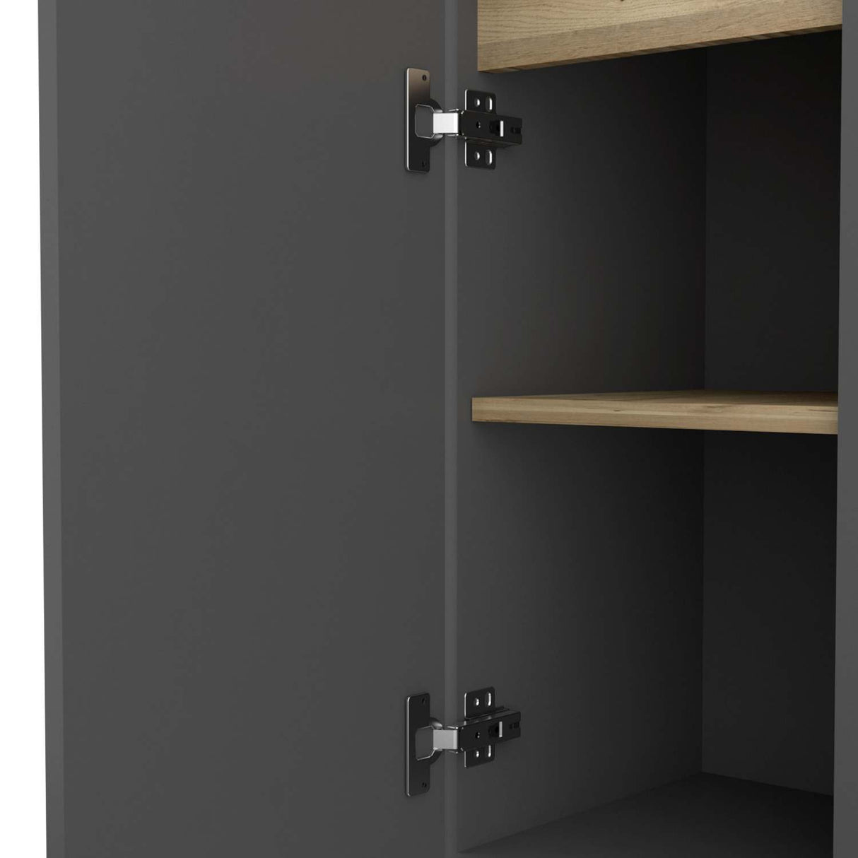 Mueble Columna para Baño Laurent Plomo 30x180cm sin Cajones y con Un Entrepaño - Muebles para Baño | Bylmo